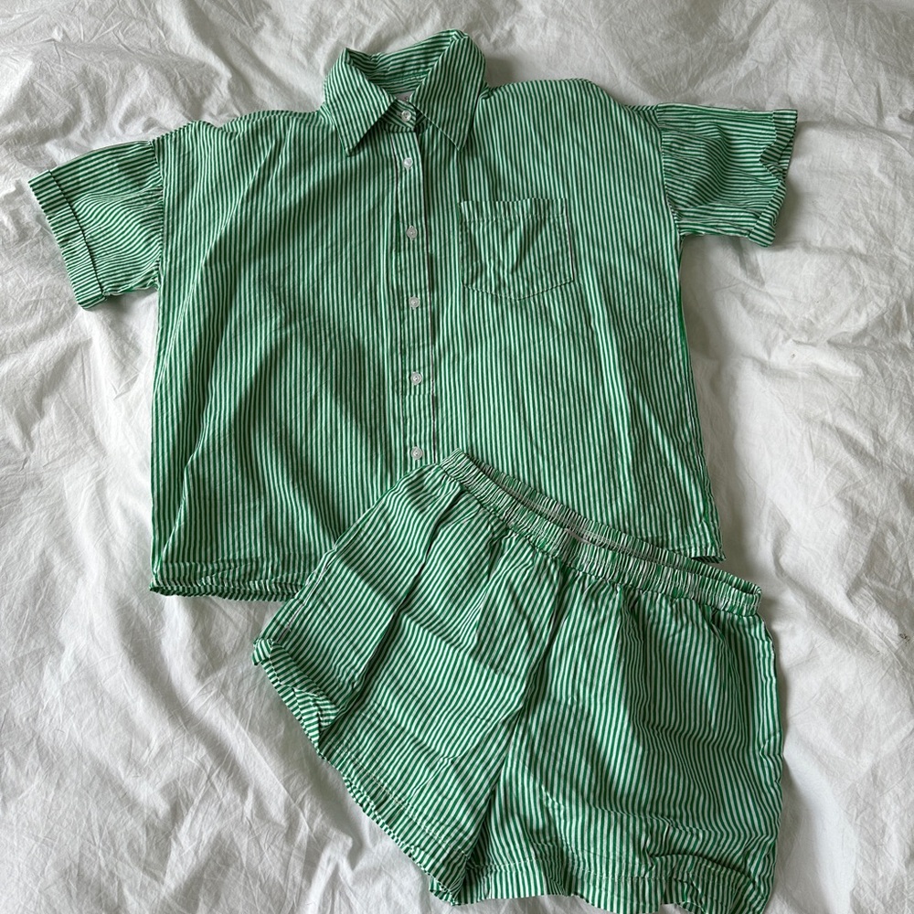 Lisa Says Gah striped cotton pj set